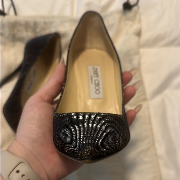 Jimmy Choo Black and Gold Heels